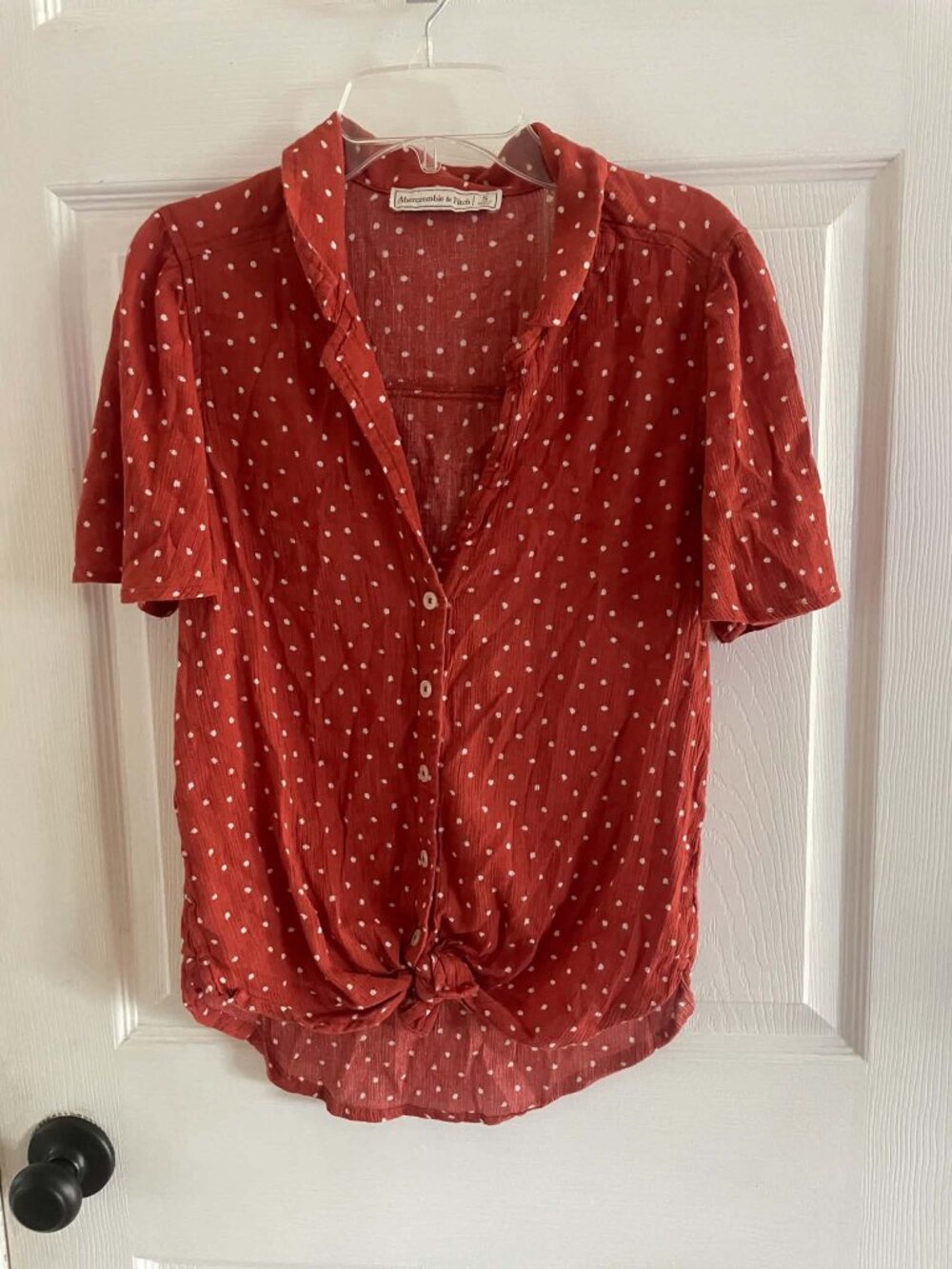 Abercrombie and Fitch Polka Dot Blouse Shirt Top Small S Very Good